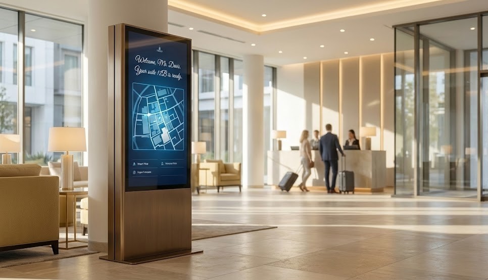 Digital Signage para Hotéis em 2026: Guia de Estratégia e Implementação
