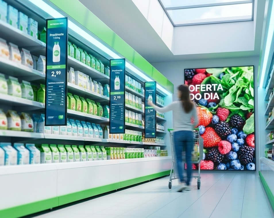 Digital Signage em Supermercados: O Guia de Retail Media para 2026