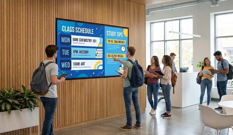 O poder do digital signage em centros de estudos: Otimização e Engajamento