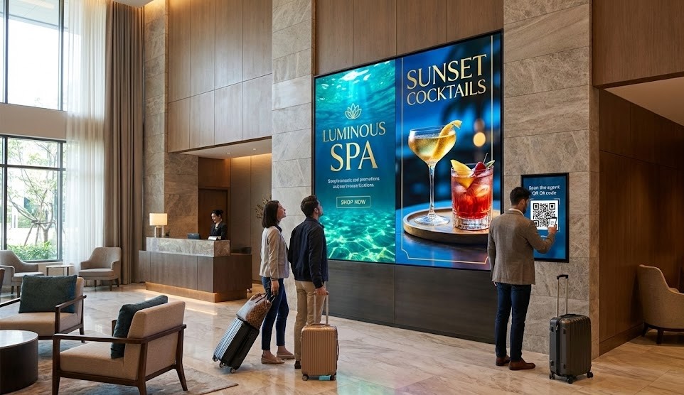 Montras Digitais em Hotéis: O Guia Estratégico para a Hotelaria em 2026
