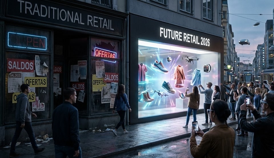 Montras Digitais vs. Tradicionais: O Futuro do Retalho em 2026